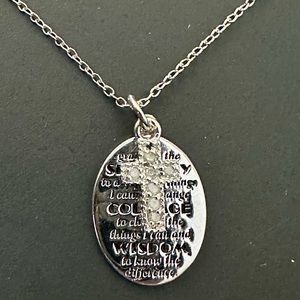 925 sterling silver Saint Benedict necklace pendant cross genuine daimond